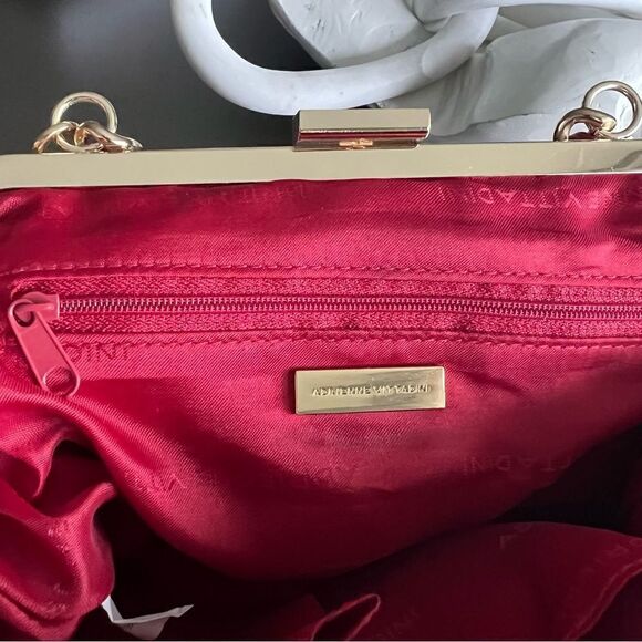 ADRIENNE VITTADINI Red Burgundy Suede Knotted Tassel Shoulder Bag. - Picture 6 of 10